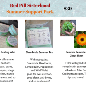 Photo includes images of salve, tea and flowers and a description that's similar to but lesser than the description below